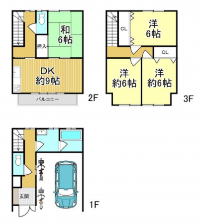 八尾市南植松町、中古一戸建ての間取り画像です
