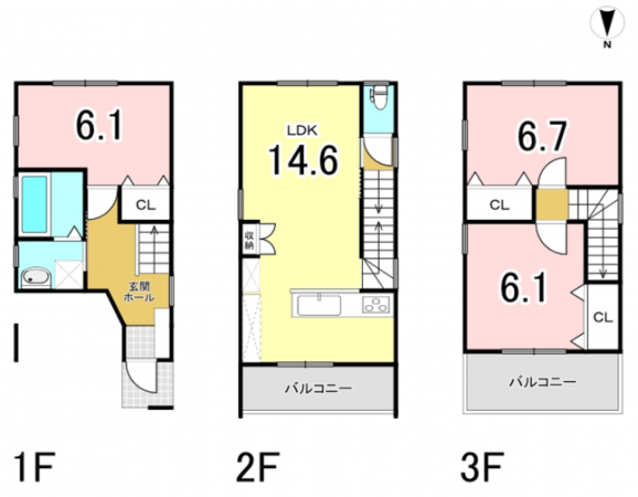 八尾市八尾木北、新築一戸建ての間取り画像です