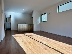 八尾市刑部、新築一戸建ての居間画像です