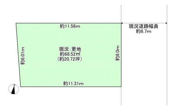 八尾市青山町、土地の間取り画像です
