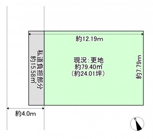 八尾市楠根町、土地の間取り画像です