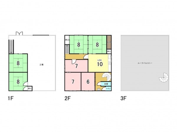 八尾市太田、中古一戸建ての間取り画像です