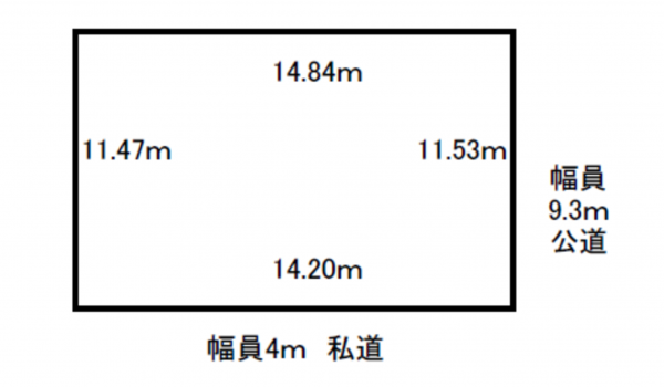 八尾市上之島町北、土地の間取り画像です