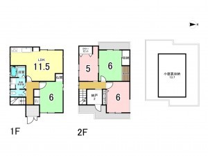 八尾市教興寺、中古一戸建ての間取り画像です