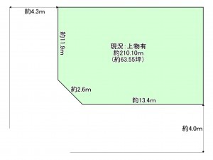 八尾市西山本町、土地の間取り画像です