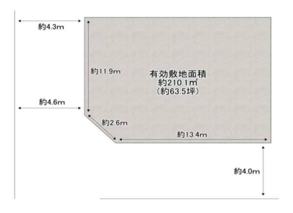 八尾市西山本町、土地の間取り画像です