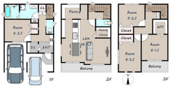 八尾市東本町、中古一戸建ての間取り画像です