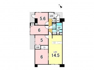 八尾市安中町、マンションの間取り画像です