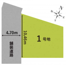 八尾市久宝園、土地の間取り画像です