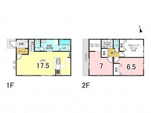 八尾市小畑町、新築一戸建ての間取り画像です
