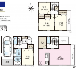 八尾市永畑町、新築一戸建ての間取り画像です