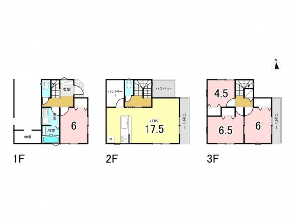 八尾市永畑町、新築一戸建ての間取り画像です