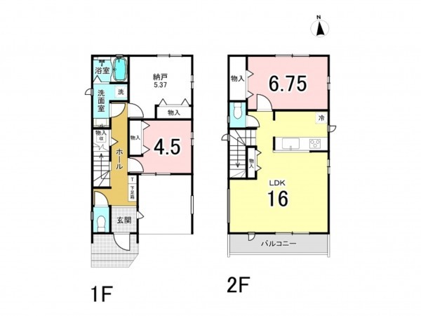 八尾市山本町南、新築一戸建ての間取り画像です