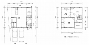 八尾市八尾木、新築一戸建ての間取り画像です