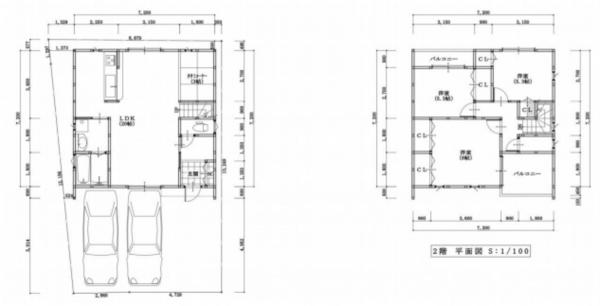 八尾市八尾木、新築一戸建ての間取り画像です