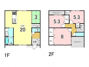 八尾市八尾木、新築一戸建ての間取り画像です