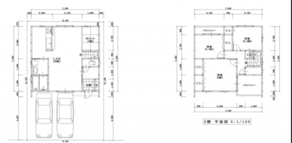 八尾市八尾木、新築一戸建ての間取り画像です