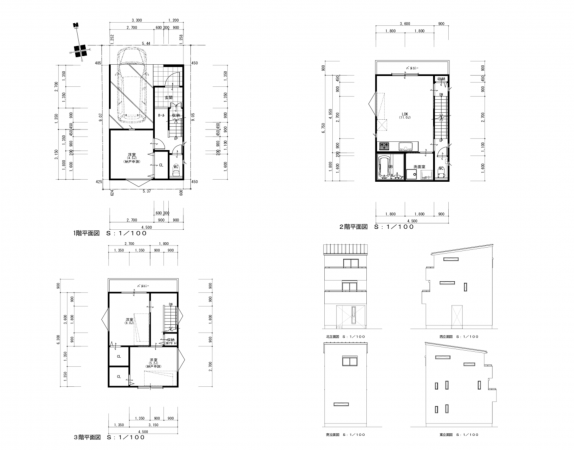 八尾市荘内町、新築一戸建ての間取り画像です