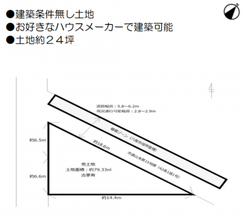 八尾市山本町北、土地の間取り画像です