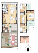 八尾市、新築一戸建ての間取り画像です