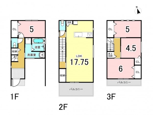 八尾市高美町、新築一戸建ての間取り画像です