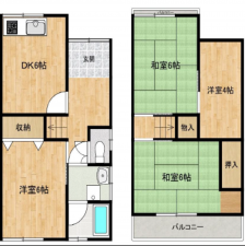 八尾市大竹、中古一戸建ての間取り画像です