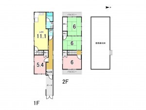 八尾市東山本新町、中古一戸建ての間取り画像です
