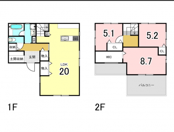 八尾市長池町、中古一戸建ての間取り画像です