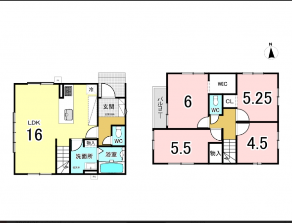 八尾市沼、新築一戸建ての間取り画像です