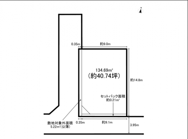 八尾市山本町、土地の間取り画像です