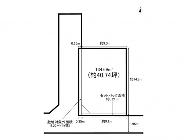 八尾市山本町、土地の間取り画像です