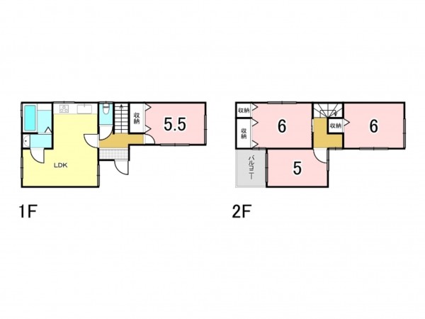 八尾市高砂町、中古一戸建ての間取り画像です