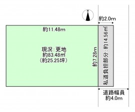 八尾市緑ヶ丘、土地の間取り画像です