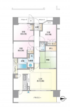 八尾市北本町、マンションの間取り画像です