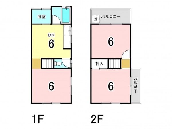 八尾市福万寺町北、中古一戸建ての間取り画像です