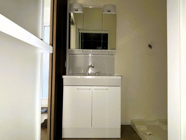 八尾市東弓削、新築一戸建ての洗面画像です