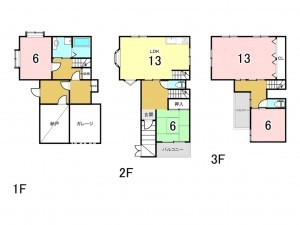 八尾市南本町、中古一戸建ての間取り画像です