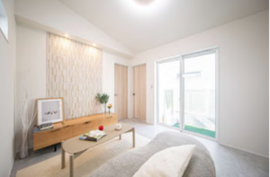 八尾市山本町南、新築一戸建ての居間画像です