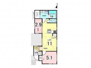八尾市山本町南、新築一戸建ての間取り画像です