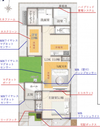 八尾市山本町南、新築一戸建ての間取り画像です