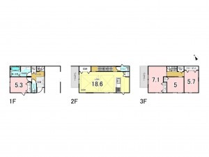 八尾市相生町、新築一戸建ての間取り画像です