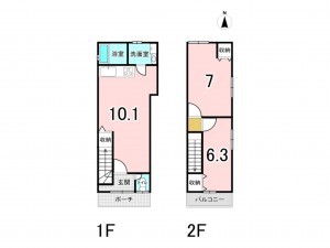 八尾市南植松町、中古一戸建ての間取り画像です
