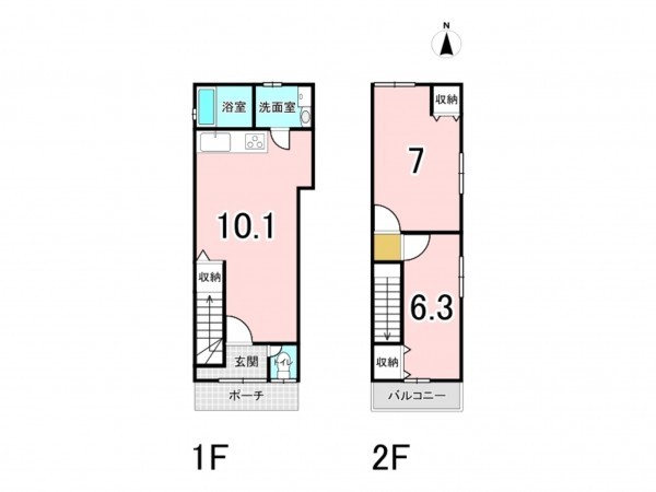 八尾市南植松町、中古一戸建ての間取り画像です