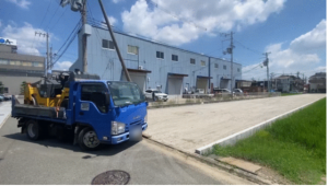 八尾市太田新町、土地の前面道路を含む現地写真画像です