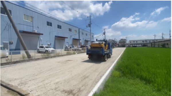 八尾市太田新町、土地の前面道路を含む現地写真画像です