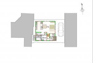 八尾市山城町、新築一戸建ての間取り画像です