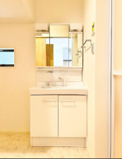 八尾市山城町、新築一戸建ての洗面画像です