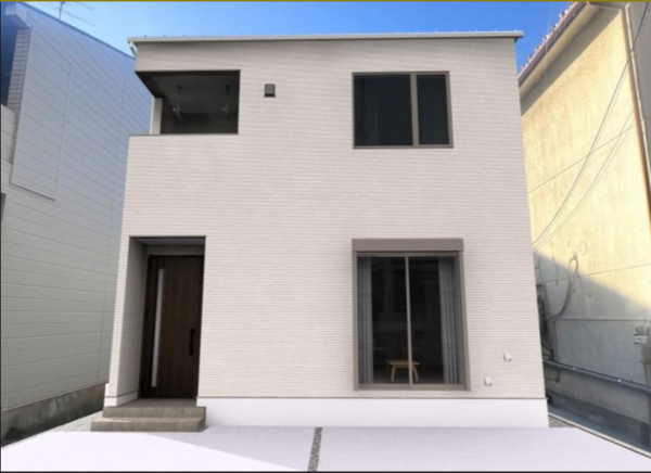 八尾市山城町、新築一戸建ての外観画像です