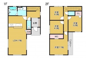 八尾市南本町、新築一戸建ての間取り画像です
