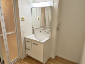 八尾市南本町、新築一戸建ての洗面画像です